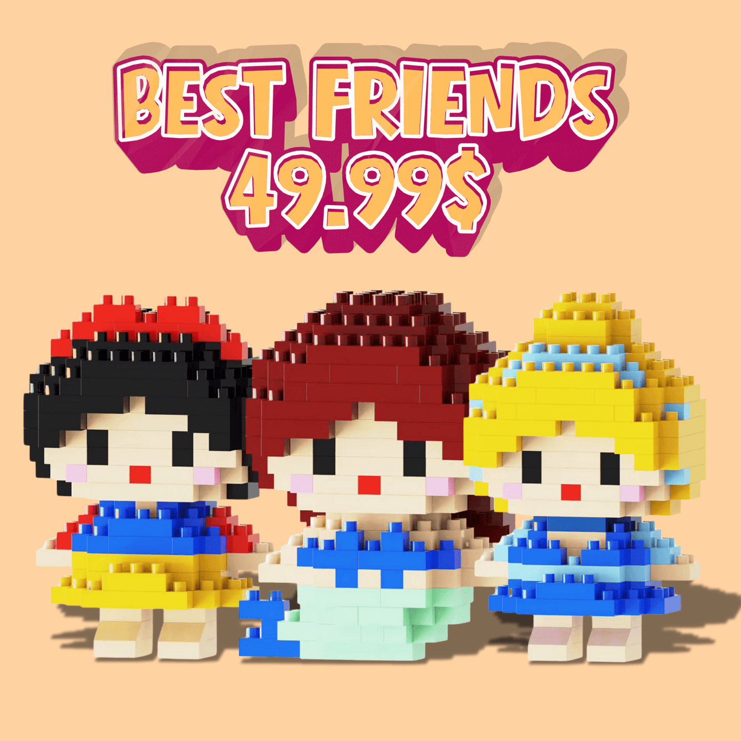 Best Friends 3 Bricks Combo - Special Pack - Paw Bricks - Mini Building Blocks