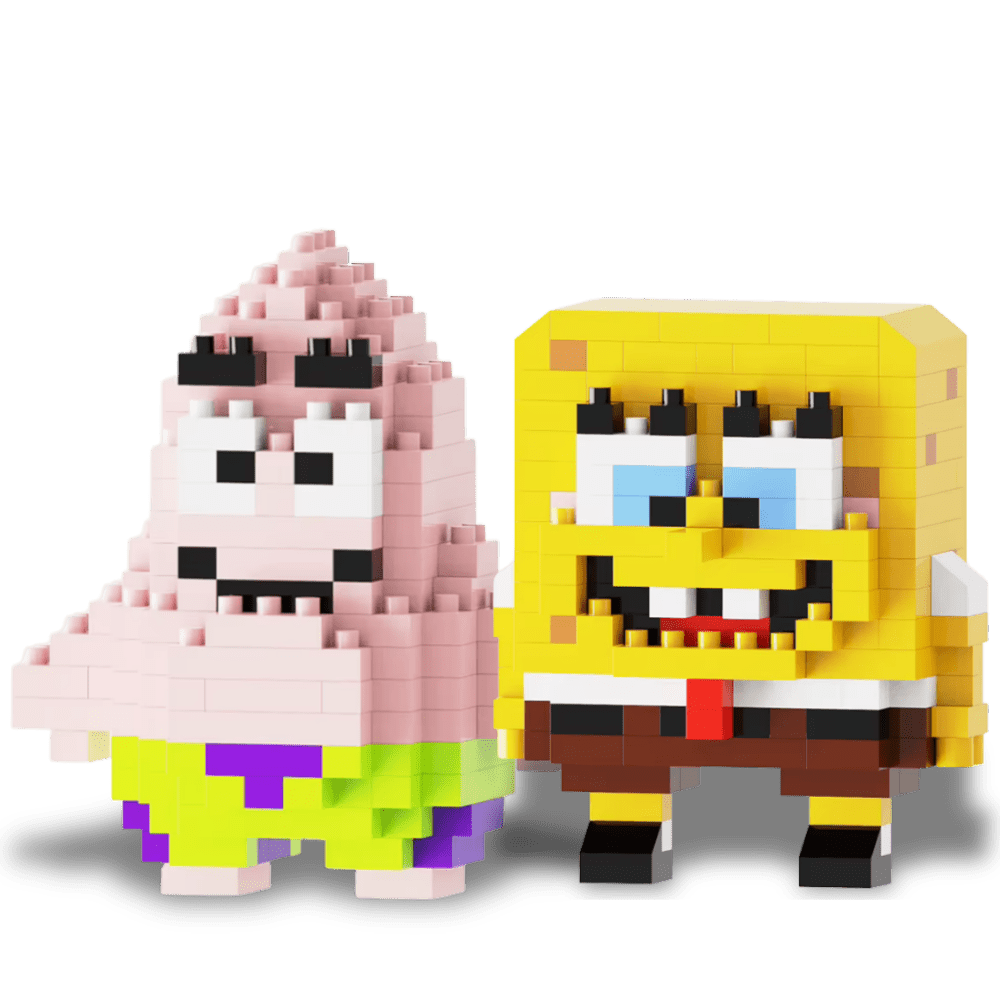 Pinky & Sunny Couple Bricks Set - PawBricks - Paw Bricks - Mini Building Blocks